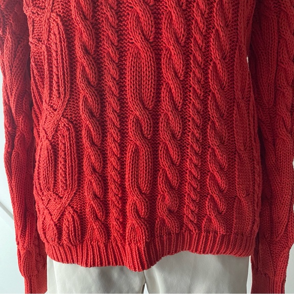 Vintage Perry Ellis Cable Knit V Neck Sweater - S - Picture 7 of 14